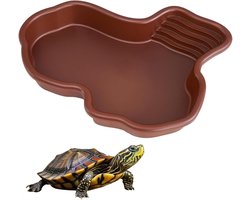 Voedingsstation voor Reptielen - Groot Bad voor Schildpadden, Hagedissen en Gecko's met Antislip en Hellend Ontwerp
