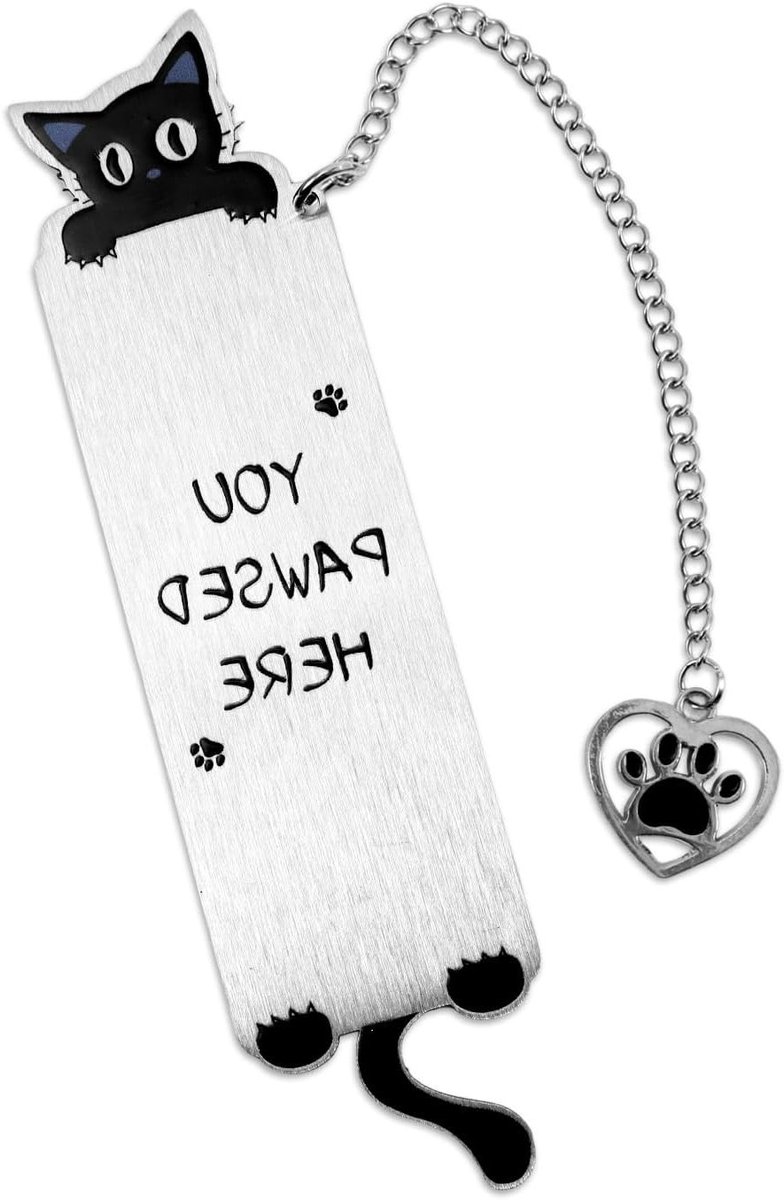 Leuke metalen boekenlegger voor kattenliefhebbers, grappige en schattige leesaccessoires voor mannen en vrouwen, perfect als cadeau voor boekenliefhebbers