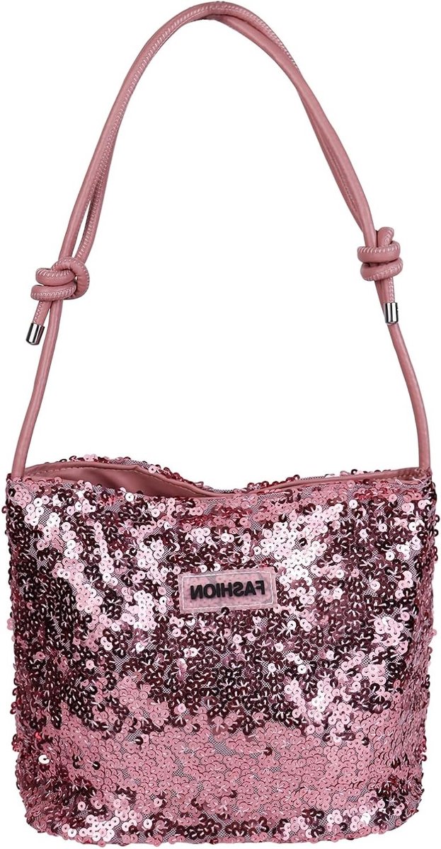 Elegante Schoudertas met Pailletten voor Vrouwen - Handtas voor Feest, Bruiloft en Avonduitjes met Leren Schouderband
