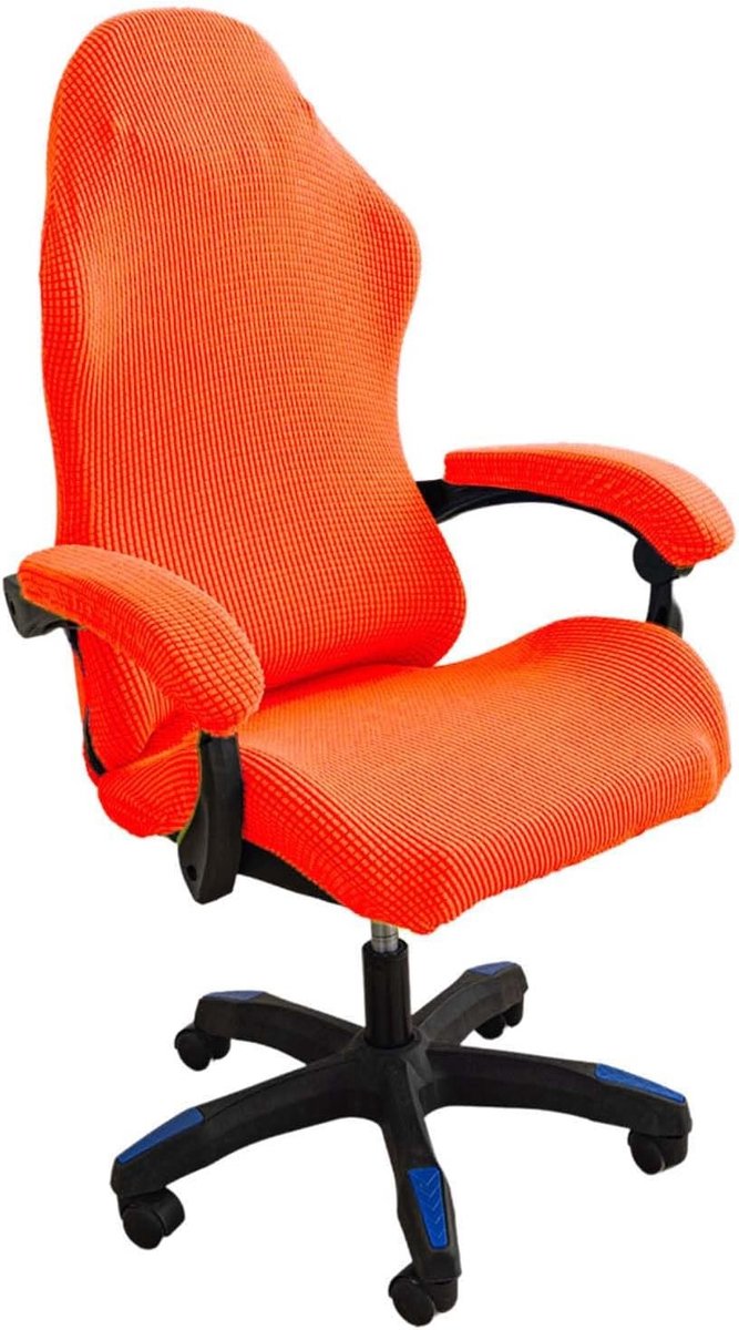 Verstelbare Gaming Stoel Bescherming - Wasbare Antislip Hoezen voor Draaiende Stoelen - Oranje Set van 4