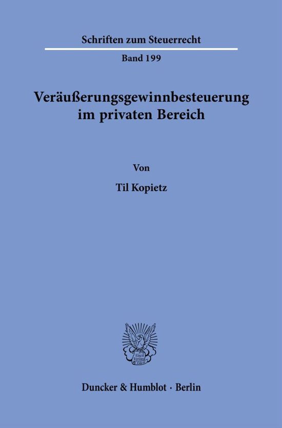 Schriften zum Steuerrecht199- Veräußerungsgewinnbesteuerun ... - cover