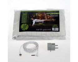 Aardingslaken voor 1 persoon 90x200cm - Hoeslaken - incl. 5m kabel en aardingsstekker - 1-persoons laken - Aarding.org