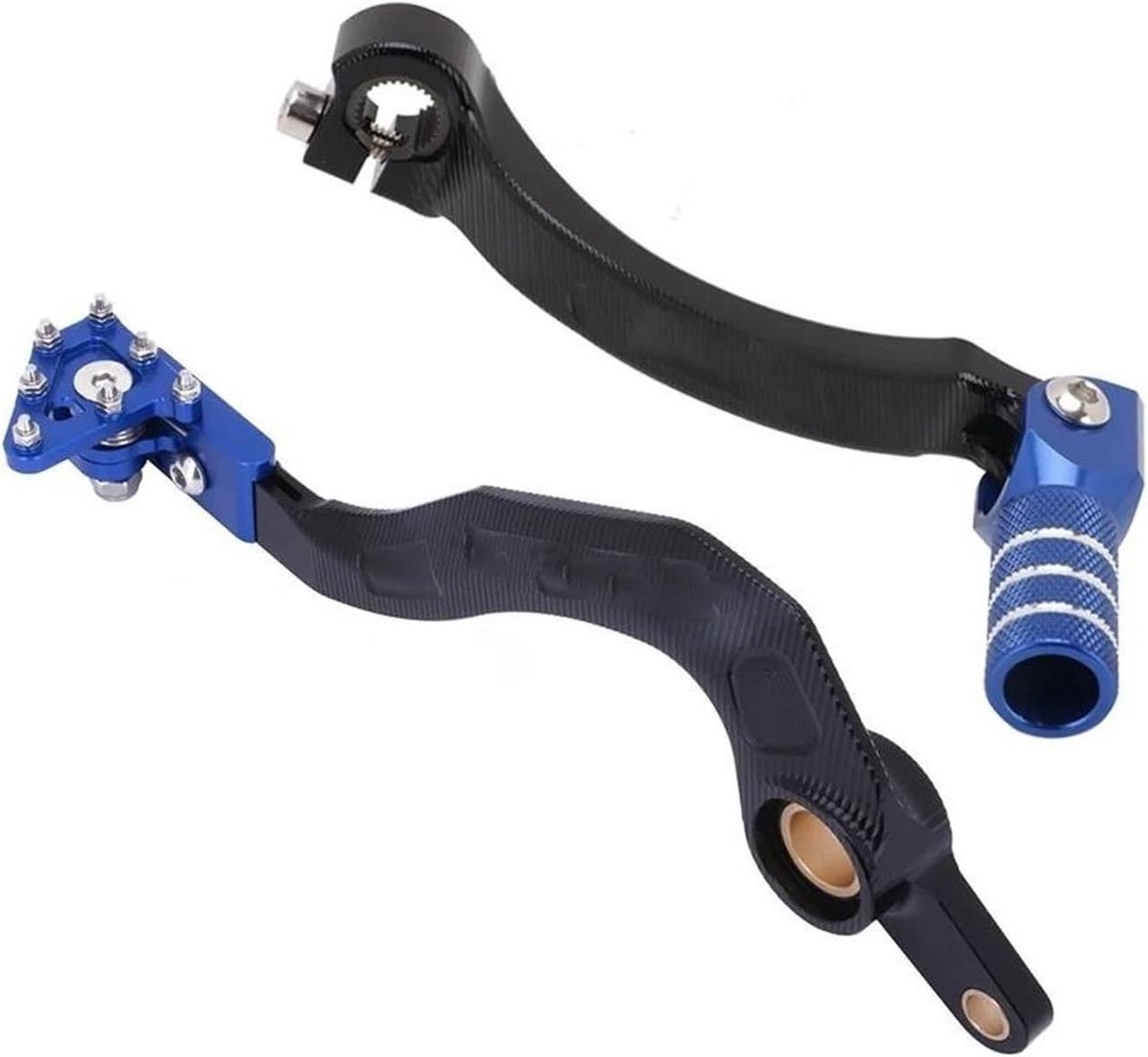 Motorfiets Voetsteunen - Pedaal Sets - Comfortabel Rijden - Groot Contactoppervlak - 600 Gram - Blauw Zwart