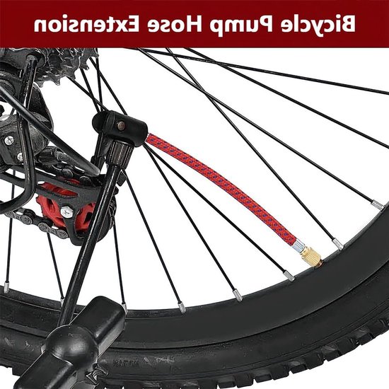 Flexibele rubber slangverlenging voor fietspomp, ideaal voor het oppompen van fiets- en scooterbanden, 16 cm lang, rood — afbeelding 5