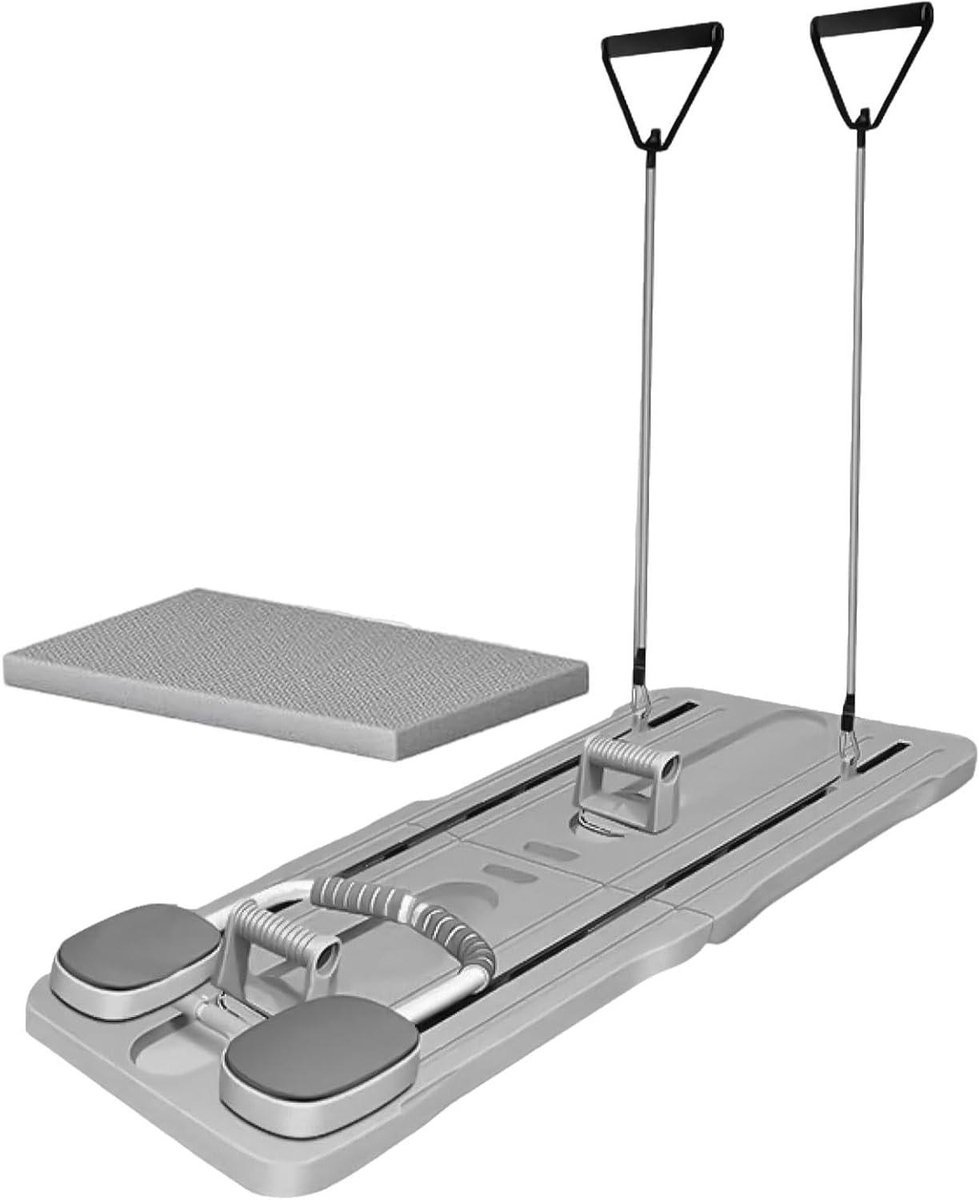 Buikspier Board - Fitness Trainer - Core Training - Automatische Rebound - 40 cm Breed - Grijs
