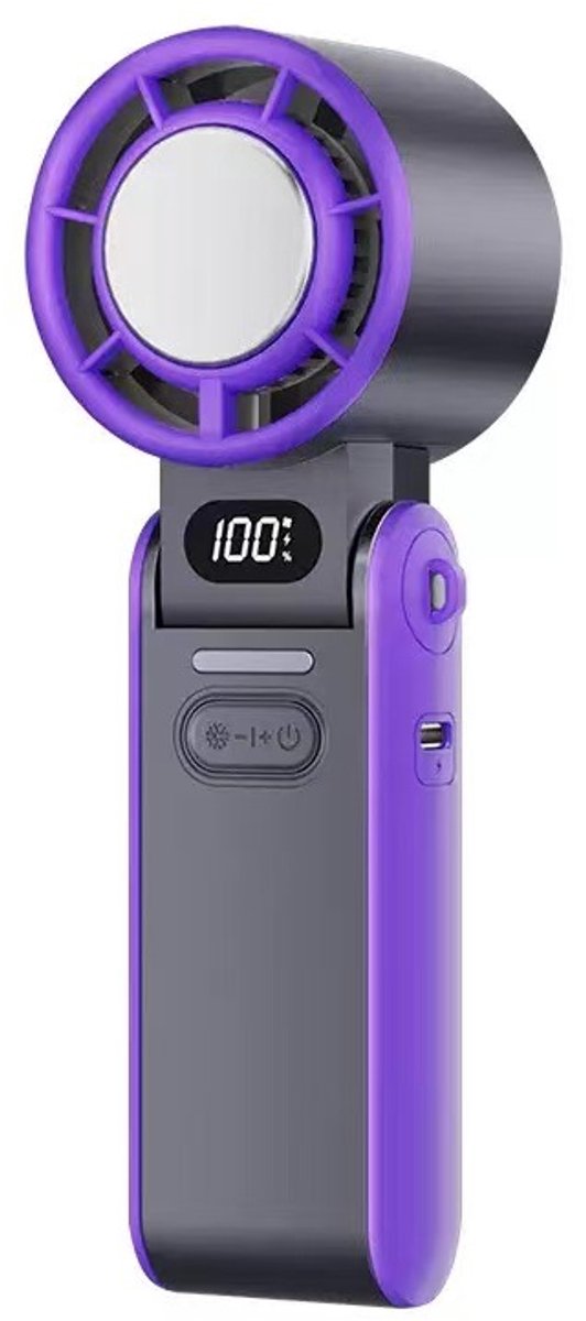 Handventilator - Draagbare Ventilator - Mini FanOplaadbaar - Oplaadbaar -Oplaadbare mini-ventilator met 1 tot 100 traploze sn0elheden - Draadloze Tafelventilator- Paars