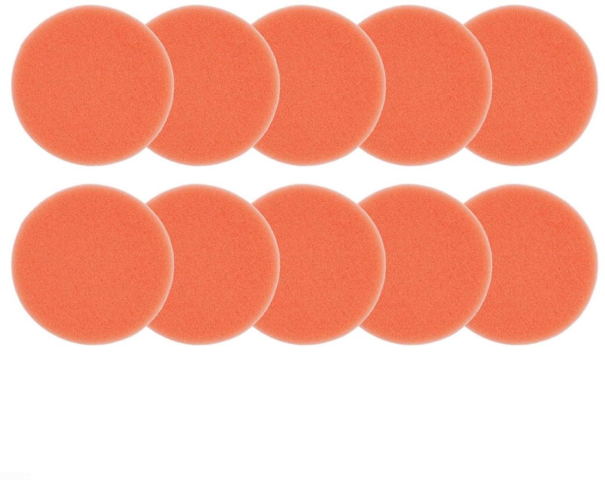 Polijst Spons Set - Schuim Pads - Auto Reinigen - Gemakkelijk Vervangbaar - 10 Stuks 75mm - Oranje
