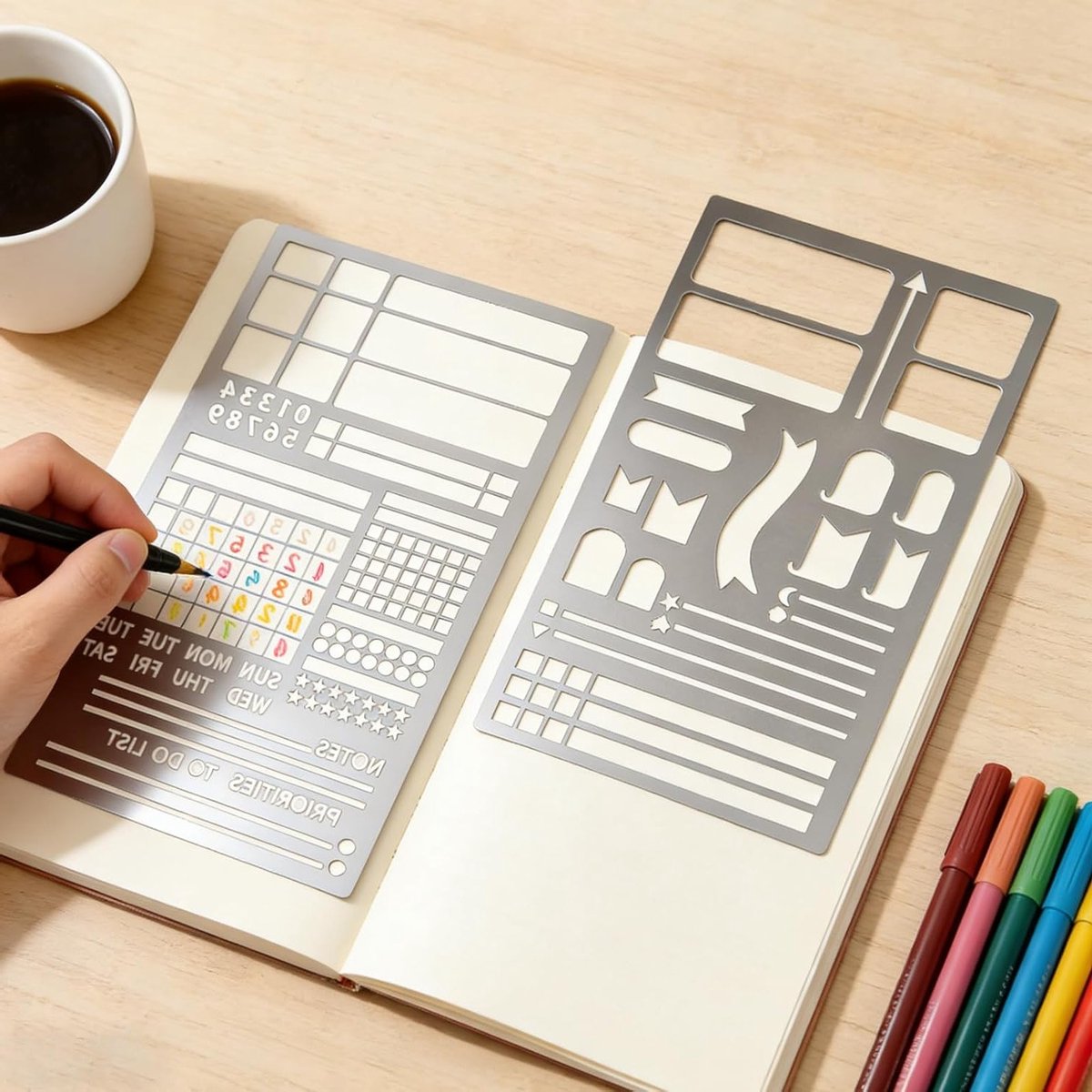Herbruikbare Kalendervormpjes voor Dagboeken, Notitieboeken en Scrapbooks - Set van 2 Stuks, Creatieve Knutseltemplates — cadeau in Kalenders & Planners - foto 6