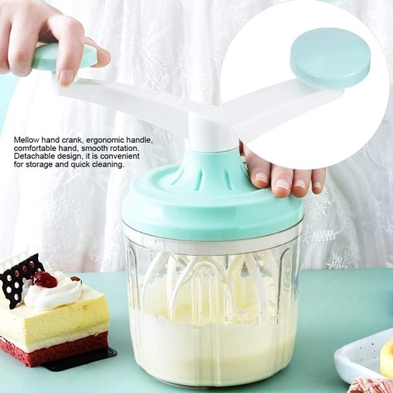 Handmatige Eierklopper - Keukenmixer - Snel Mengen - Arbeidsbesparend Ontwerp - 1200 ml - Grijs — afbeelding 2