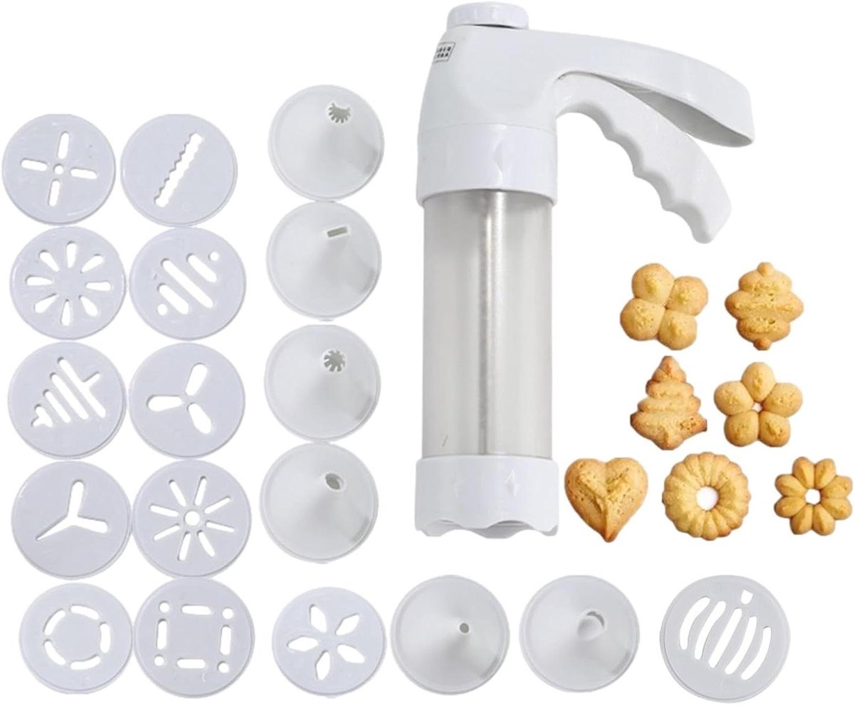 Koekjespers Set - Koekjesmaker Machine - Zelfgebakken Lekkernijen Maken - Leuke Fantasierijke Ontwerpen - 28.5 x 21.89 x 6.71 cm