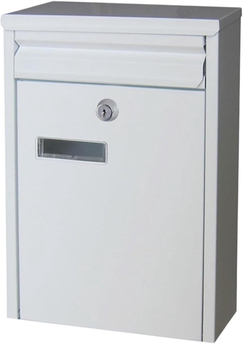 Brievenbus met slot - Postvak muur - Post veilig bewaren - Modern design - 32x24x8cm - Wit
