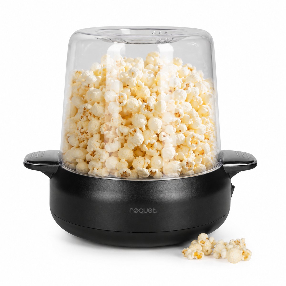 RØQUET Popcorn Maker Zwart – snellere verse popcorn voor thuis