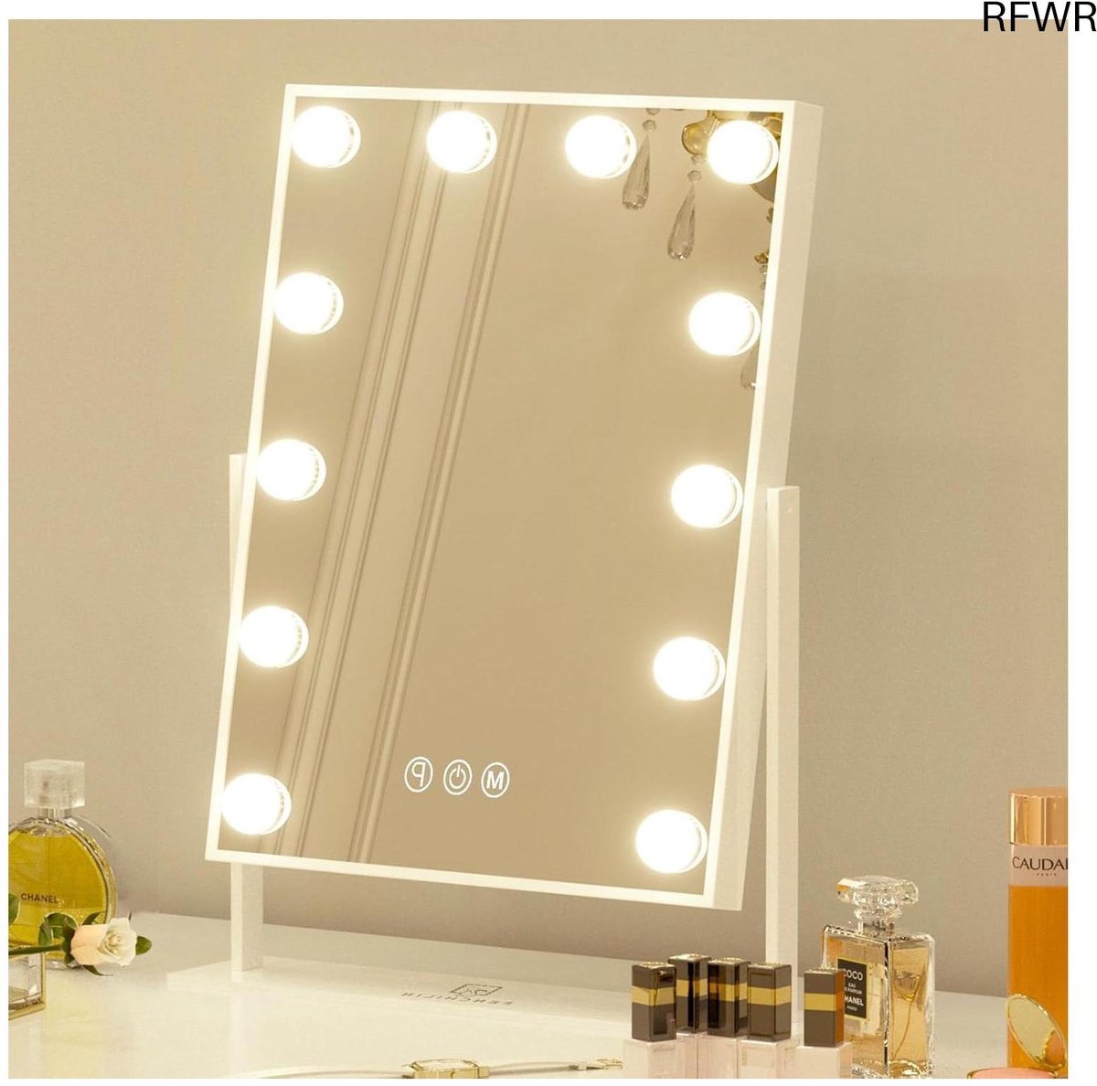 Hollywood make-up spiegel met verlichting en 10x vergroting