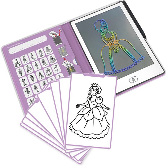 KIDYWOLF KIDYDRAW Mini Tablette à Dessin Pour Enfants - Thème Princesses - Éducatif - Dès 4 ans