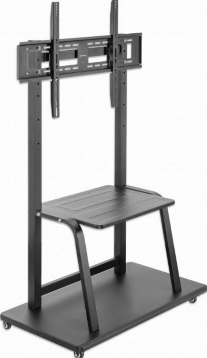 TV Monitor Trolley - Verrijdbaar Onderstel - Presentatie Tonen - Vloer Montage - 30 Kilogram - Zwart