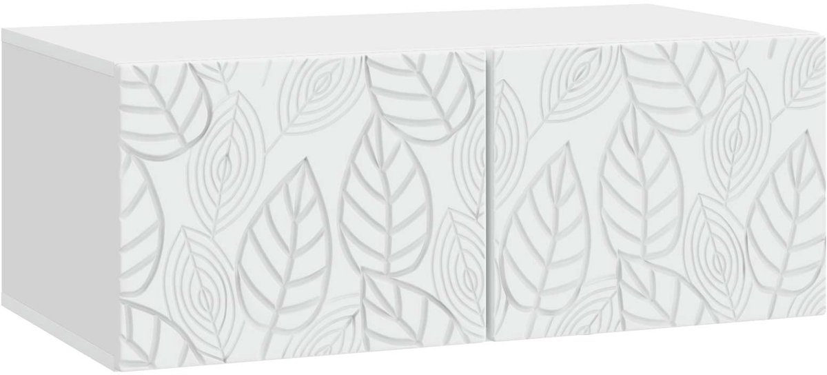 vidaXL - Wandmontage - TV-kast - 98 - x - 31 - cm - Wit - Bewerkt - hout - Wandgemonteerd