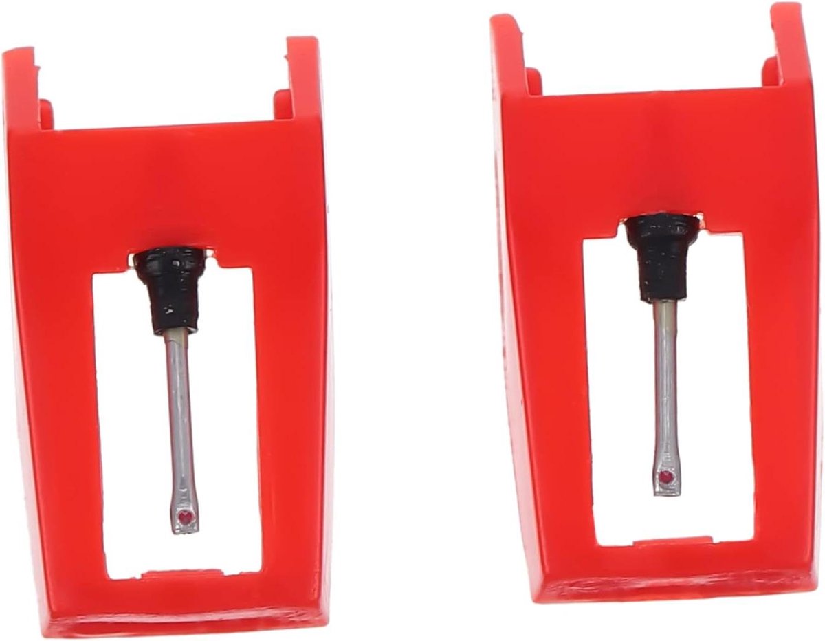 Platenspeler Naald - Stylus Vervanging - Muziek Luisteren - Eenvoudige Installatie - Compact Formaat - Rood