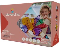 Cleverclixx | Geo Pack Pastel | 45 Stuks | Magnetisch speelgoed | Geometrische vormen