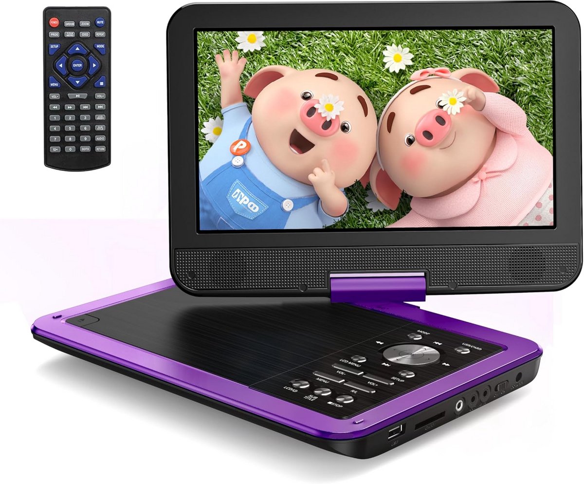 Draagbare DVD Speler - Auto DVD - Reizen Vermaak - Draaibaar HD Scherm - 10.5 Inch - Zwart