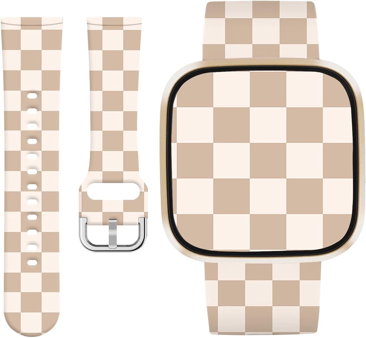 Schattige Polka Dot Siliconen Armband Geschikt voor Fitbit Versa 4, 3, Sense en Sense 2 - Comfortabele Vervangbanden voor Dames en Heren, Ideaal voor Sport en Dagelijks Gebruik