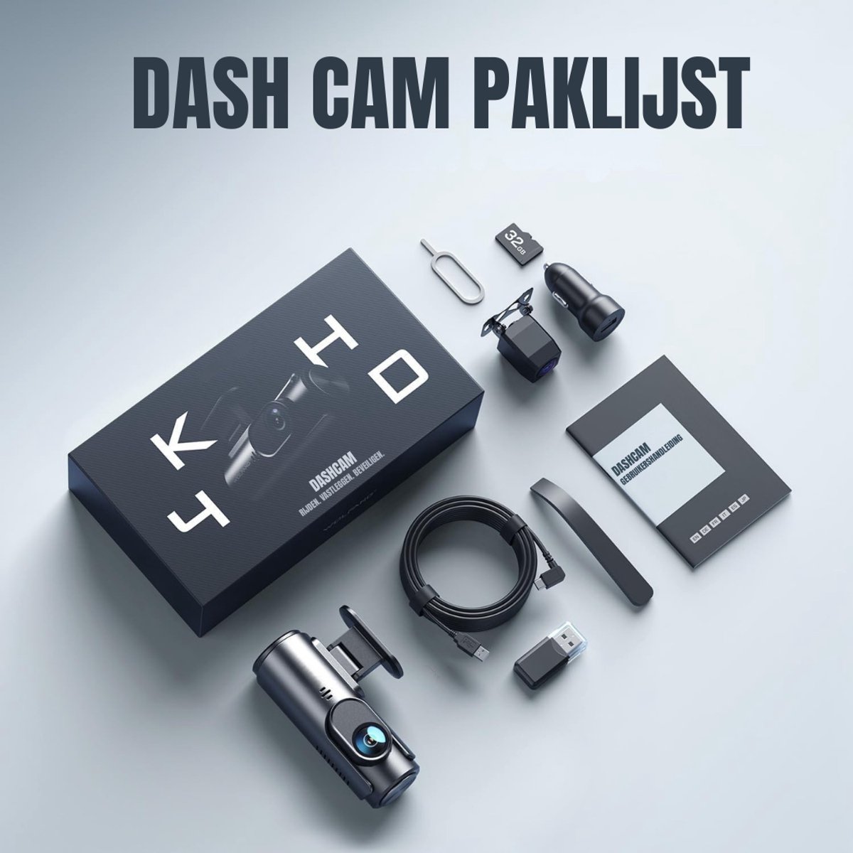 TIM® Dashcam voor Auto Voor en Achter - Dashcam - Zwart - 8cm x 4cm x 5cm – foto 6