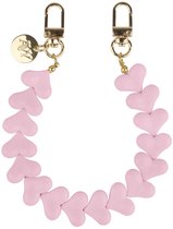 AVY Polsband Telefoonkoord | Cupid Pink | Kort Koord | Universeel voor alle Hoesjes | Geschikt voor iPhone, Samsung en meer | 30cm | Hartjes | Roze