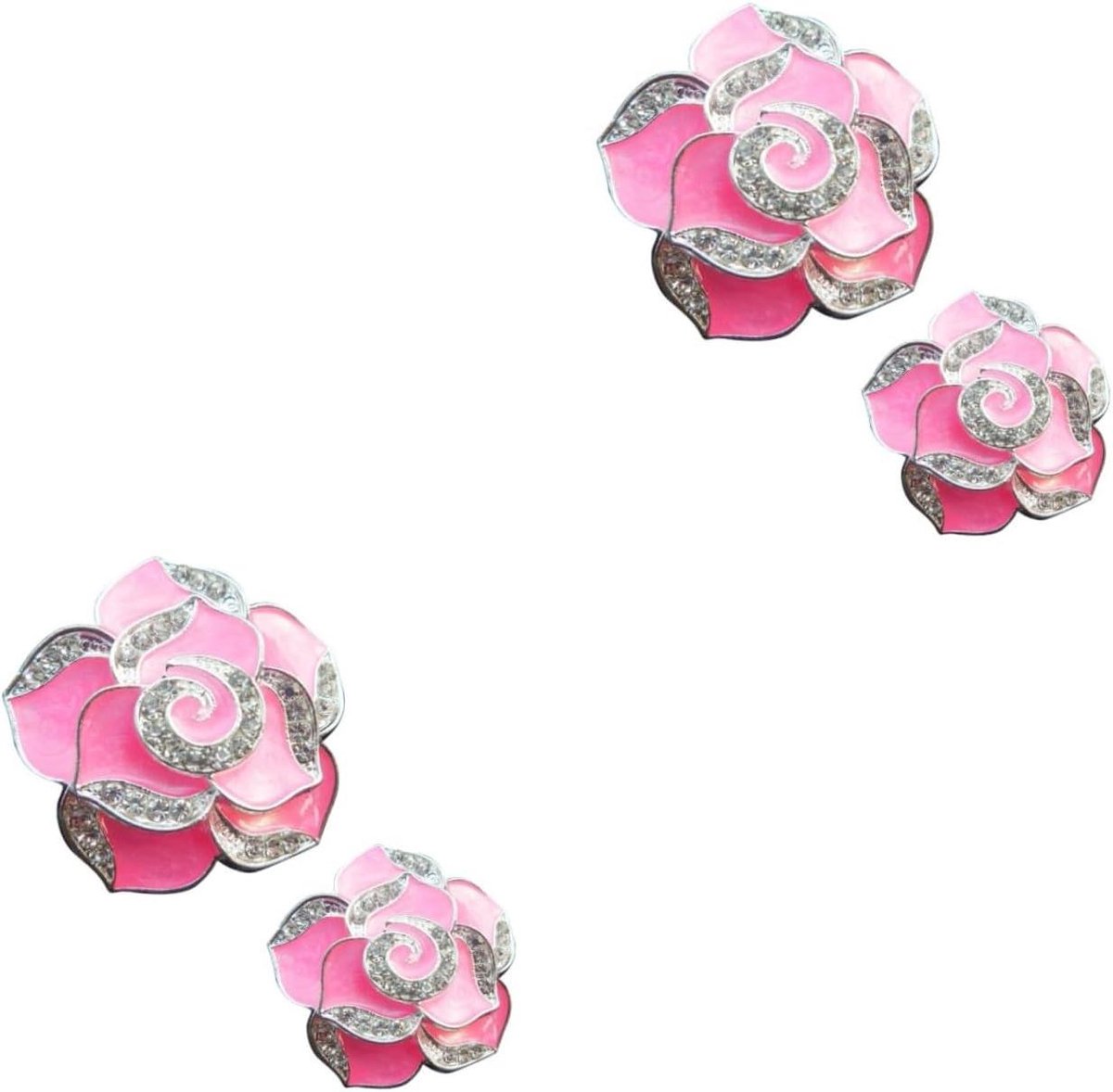 Auto Ornamenten - Bloem Houders - Auto Interieur - Met Strass - 9 x 4.5 cm - Roze