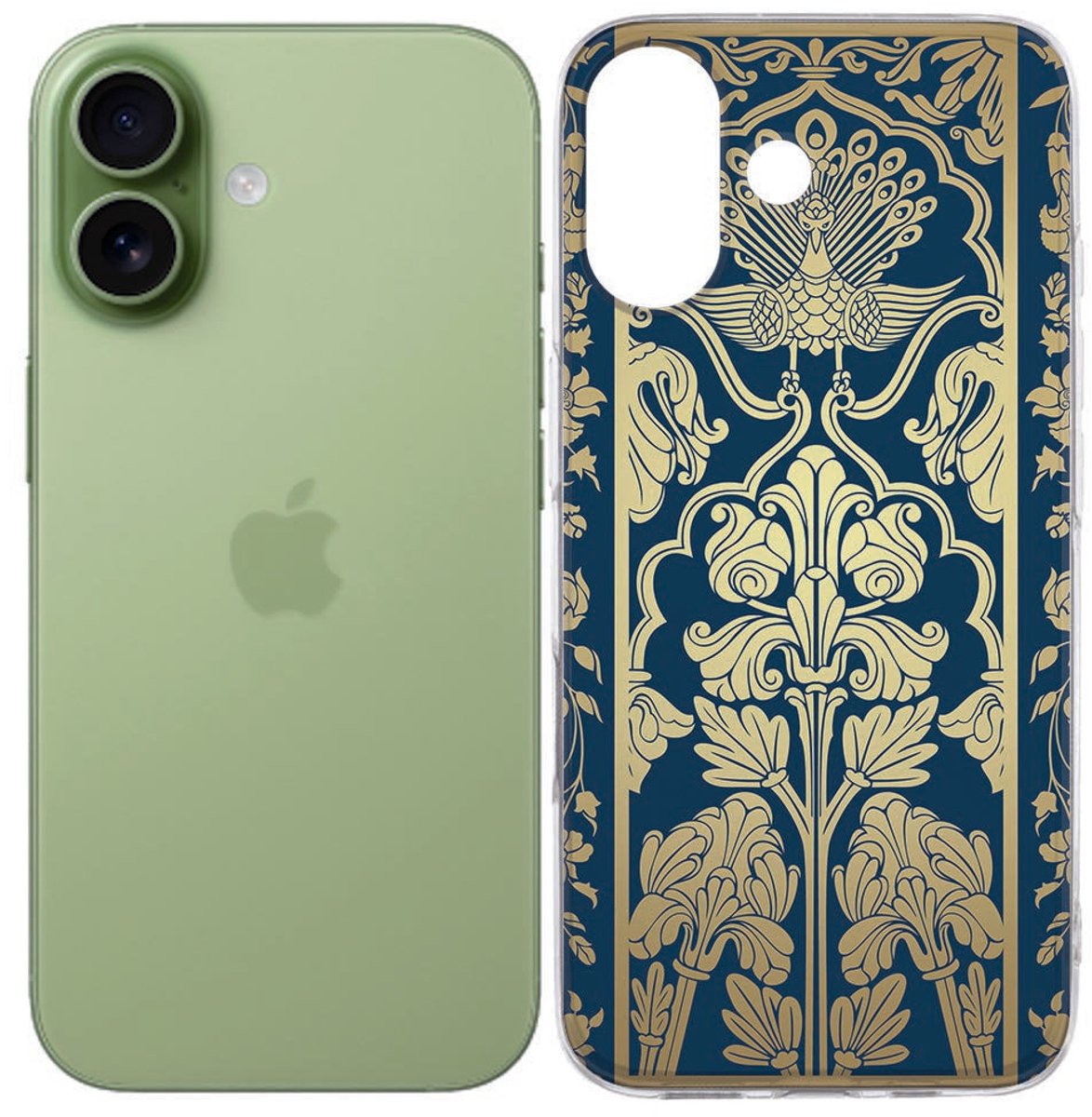 iPhone 17 Hoesje Beige Flowers – TPU Back Cover