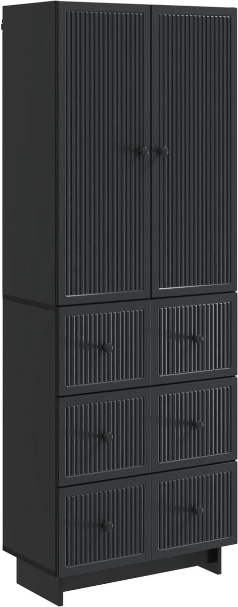 vidaXL Kast - Set - 2 - st - Bewerkt - hout Zwart