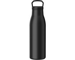 KOZIE Thermosfles 500 ml – RVS – Dubbelwandig Geïsoleerd – Zwart – Lekvrije Drinkfles