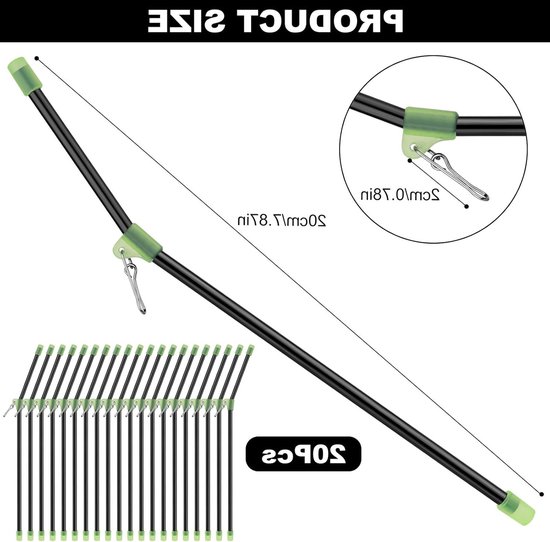20 Stuks Anti Tangle Haken voor Vissen - 20cm PVC Balansconnectoren voor Zeevisserij en Voerhengels — afbeelding 5