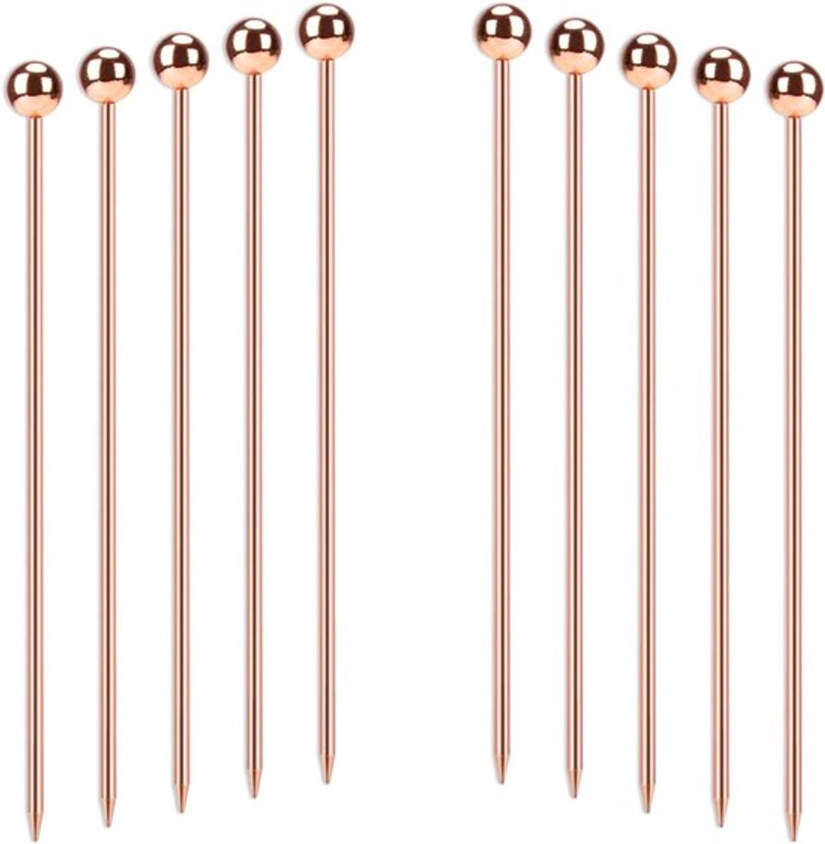 Set van 10 Herbruikbare RVS Cocktail Fruit Sticks en Voorgerecht Tandenstokers