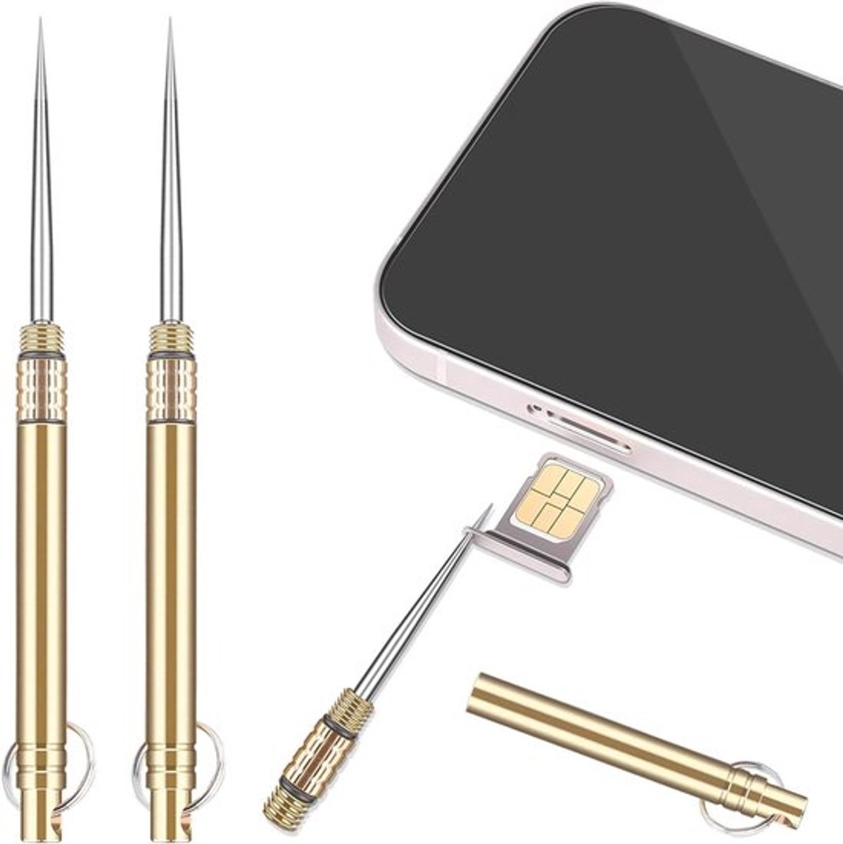 SIM-Kaart Uitwerppin Verwijdertool, Roestvrij Staal, Smartphone en Tablet Accessoire