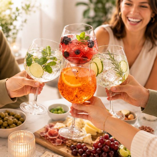 alpina Cocktailglazen 4 Stuks - Glazen voor Gin Tonic, Aperol Spritz en Cocktails - Gin & Tonic Glas 73 cl - Cocktailset - Glas
