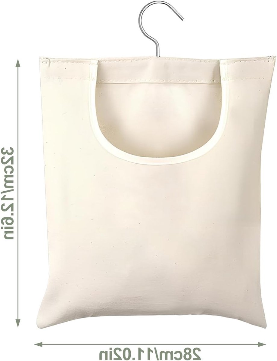Wasknijperzak 32 x 28 cm in Beige | Handige wasmand voor wasgoed en knijpers