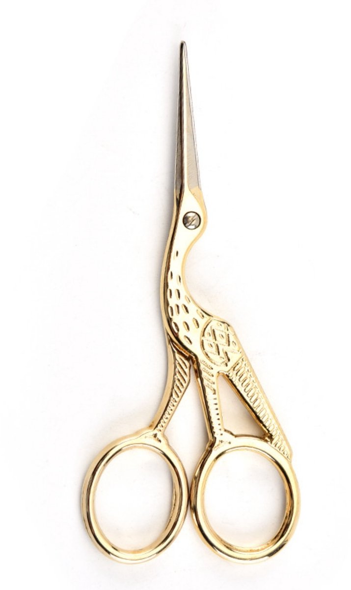 TOVBMUP Borduurschaar - Naaischaar - geschikt voor borduren, handwerken, naaien, knutselen en dagelijks gebruik - roestvrij staal - vintage stijl - goud - 11,5 cm