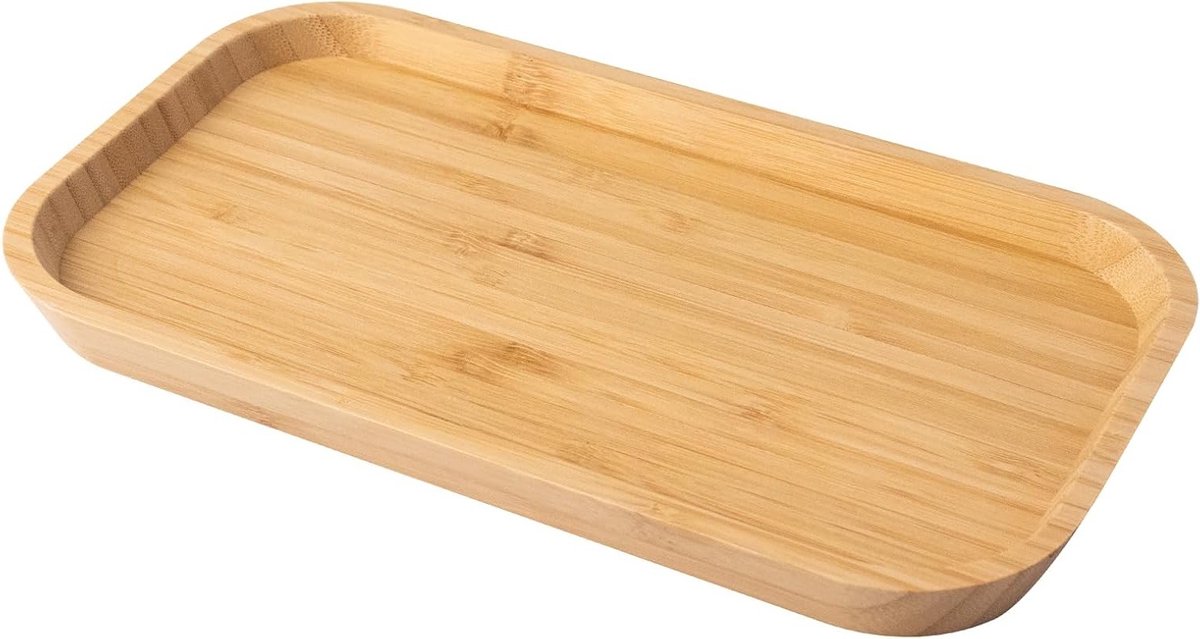 Sierlijke bamboe serveerplank, 25 x 14 x 2 cm, ideaal voor keuken, decoratie en feesten