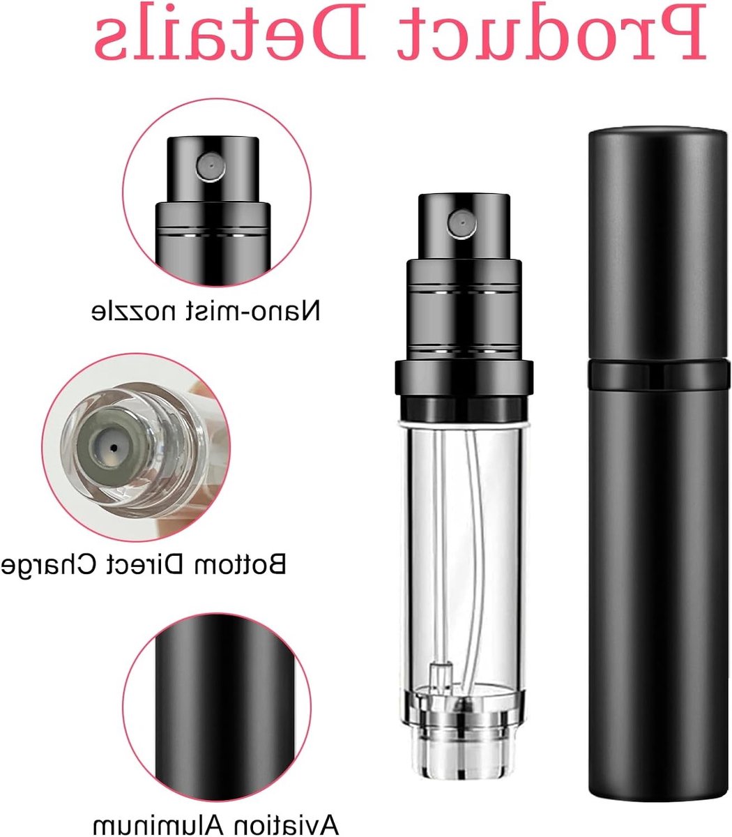 Reisverstuiver 5ml - Navulbare Mini Spray Fles voor Parfum - Draagbare Verpakking voor Handtas en Reizen - Luxe Goudkleurig Design