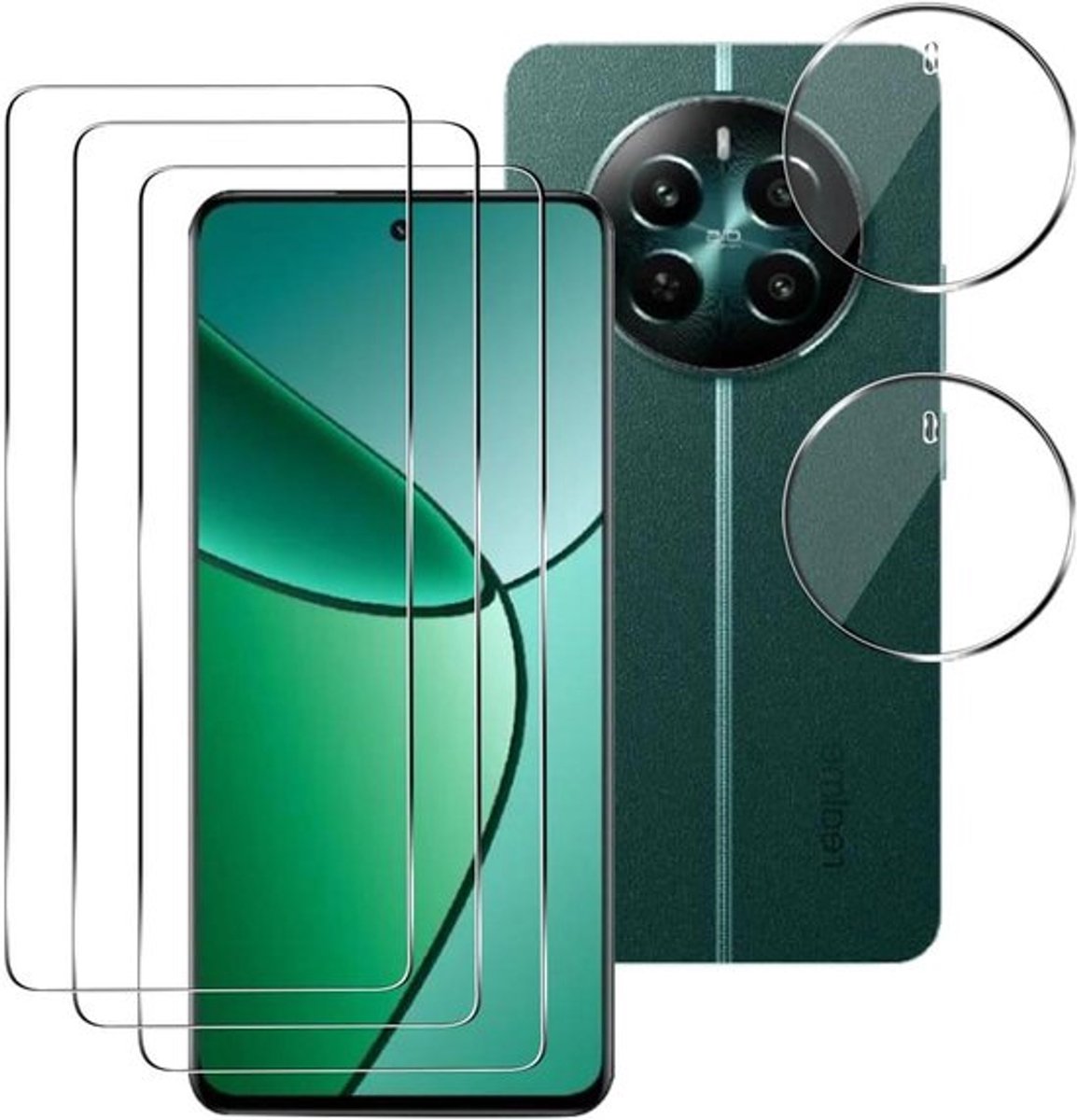 Gehard glas voor Realme 12 Plus - Anti-kras glasfolie - 3D camerafolie