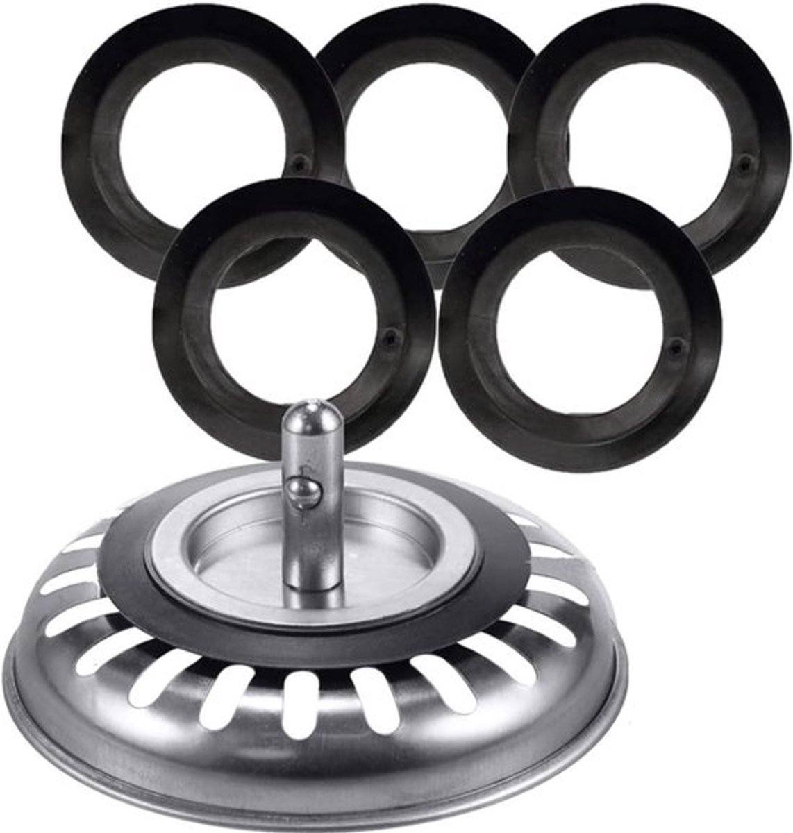Afdichting Zeefmandjes 5 Stuks Zwart Rubber Ø 54 mm Gootsteenzeef Reparatie
