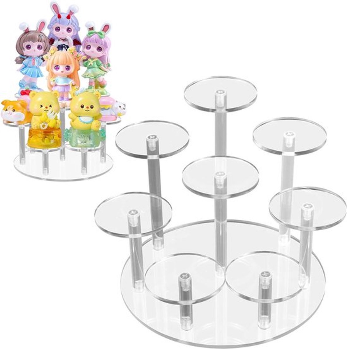 Transparante Acryl Standaard voor Popfiguren, Cupcakes en Nagellak - 8 Niveaus