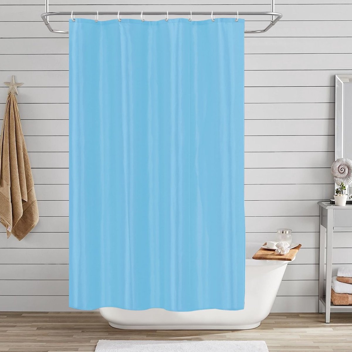 Polyester Douchescherm, Waterdicht en Schimmelbestendig, Inclusief 8 Haakjes, Ideaal voor 