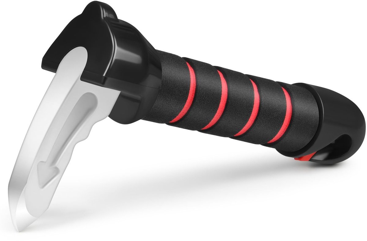 Dailygoods - Dailygoody - Autogreep Mobiliteitshulp - Deurkruk Assistent - 3-in-1 functie - Rood en zwart - Draagbare Greep - Geschikt voor Ouderen en Gehandicapte