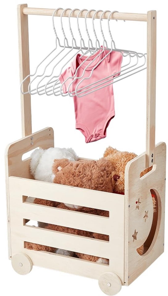 Dailygoods - Houten Baby Douche Opslag Krat met Hangers