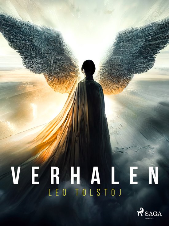 Boek 'Verhalen' van Leo Tolstoj, met een engel met vleugels en een cape.