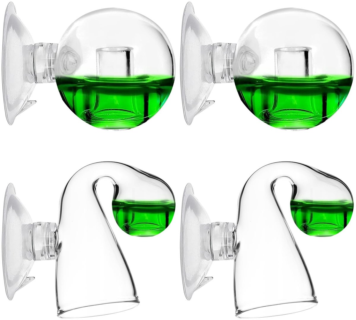Dailygoods - CO2 Monitor Glazen Test voor Aquariums, Set van 4
