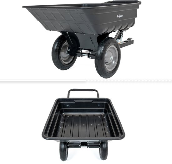 HW-ABS-TRAILER Tuinwagen voor zitmaaier en quad - 200 L - 200 kg Compatibel met de HEXWELT HW-TR-452 tuintractor — afbeelding 3