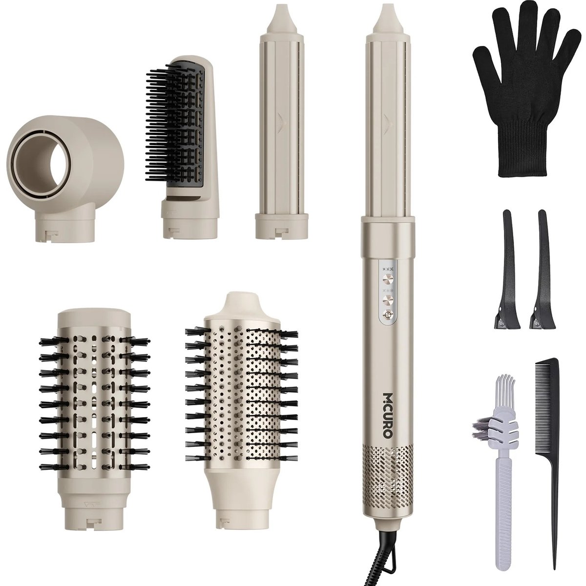 Solayne Fohn - Fohnborstel - Met diffuser - Airstyler - Airwrap - Multistyler - Stijltang - Fohnborstel - 6 in 1 - Goud