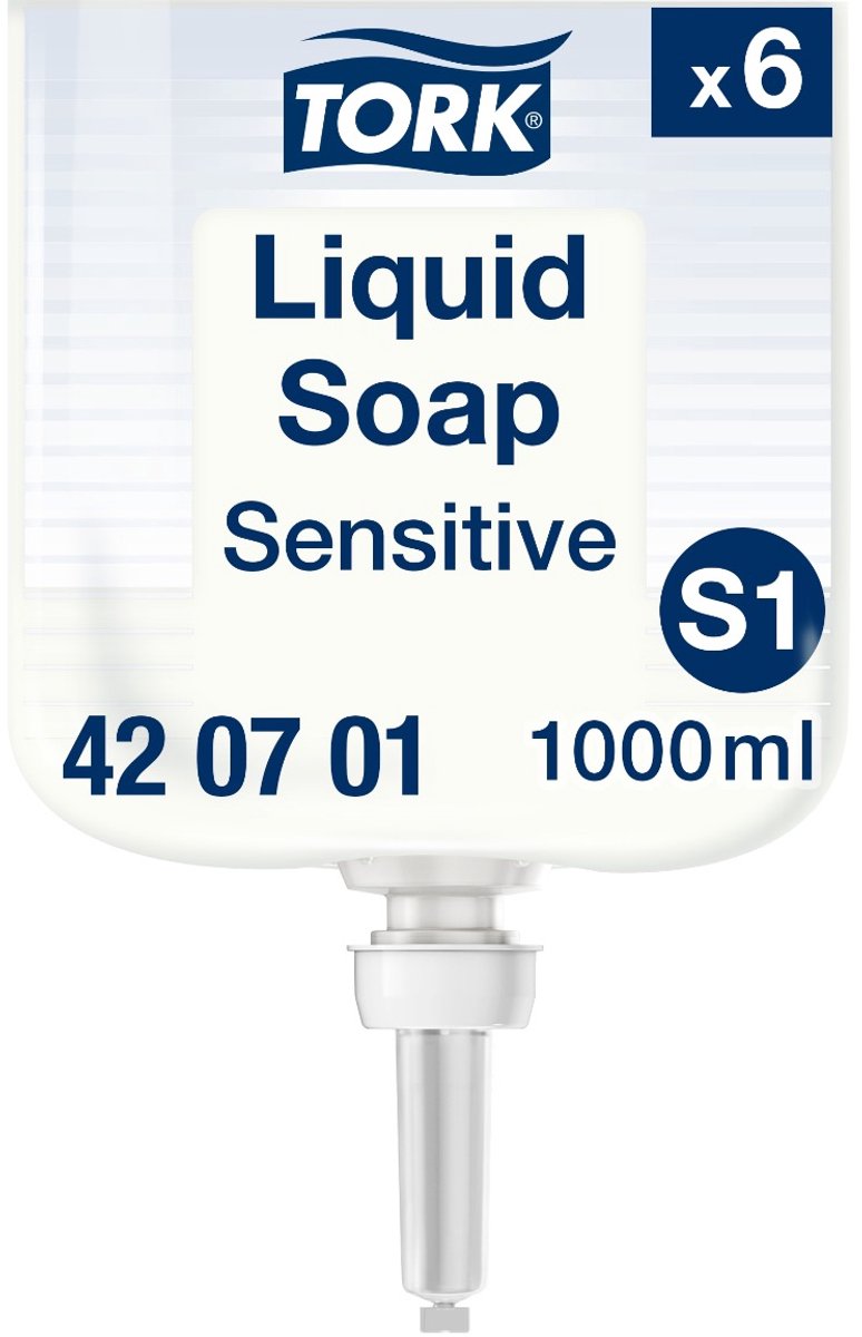 Tork extra milde vloeibare zeep, S1/S11 - geurvrij, 6 x 1000 ml (420701)