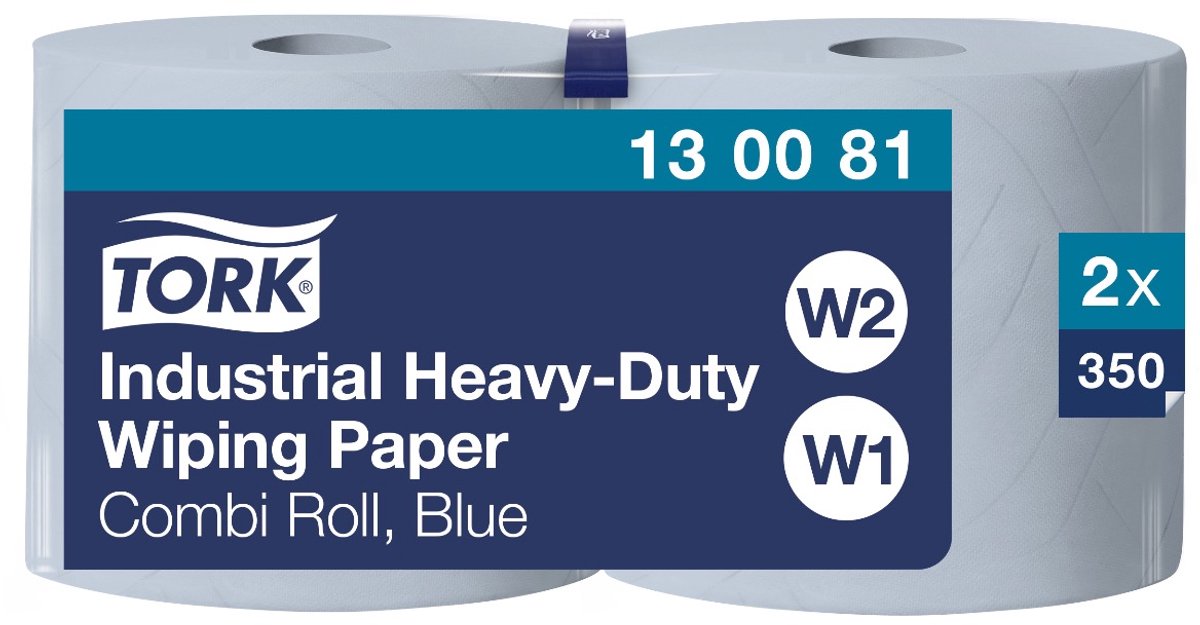 Tork Adv. Wiper 440 Perform. 3-lgs blauw 119 mtr x 24 cm pak à 2 rol/350 vel (130081)